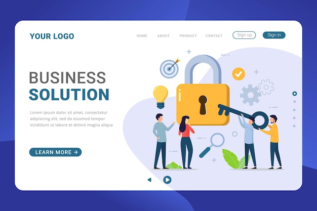 Landing page template business solution