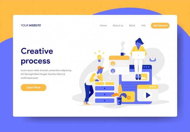 Landing page template of Creative Process Illustration