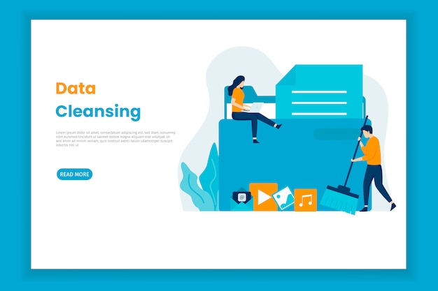 Landing page template of Data Cleansing illustration