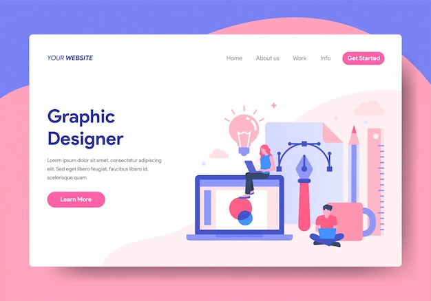 Landing page template of Graphic Designer