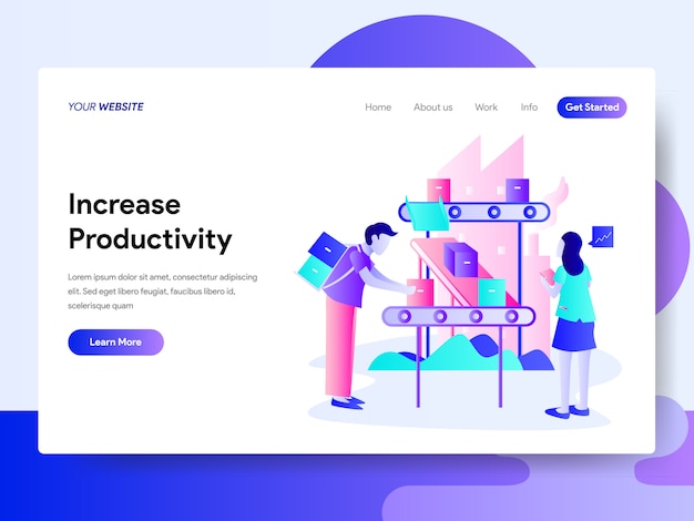 Landing page template of Increase Productivity Concept