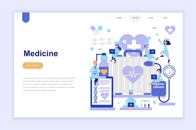 Landing page template of medicine