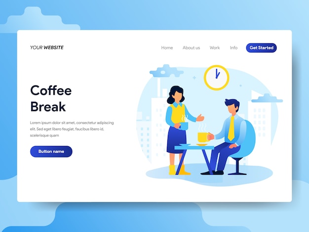 Landing page template of Office Coffee Break