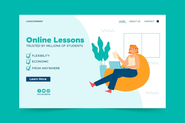 Landing page template for online classes