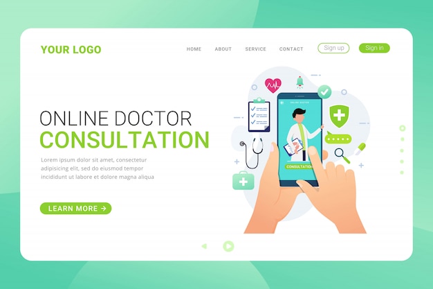 Landing page template Online doctor consultation