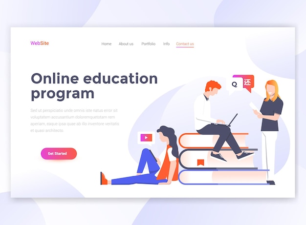 Landing page template of Online education program.