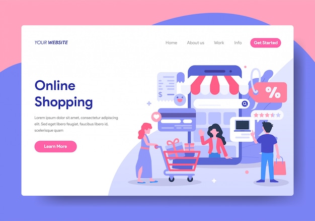 Landing page template of Online Shopping