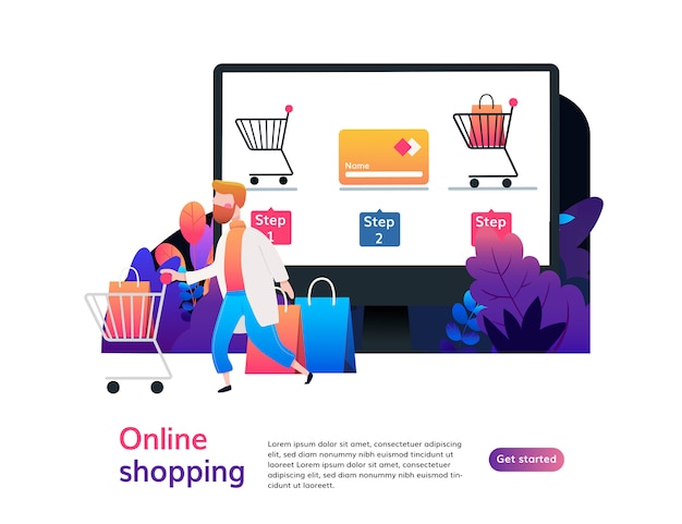 Landing page template of Online Shopping. 