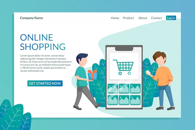 Landing page template of online shopping