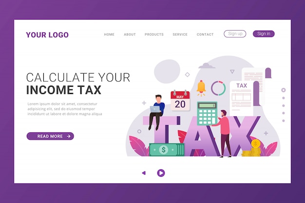 Landing page template online tax payment