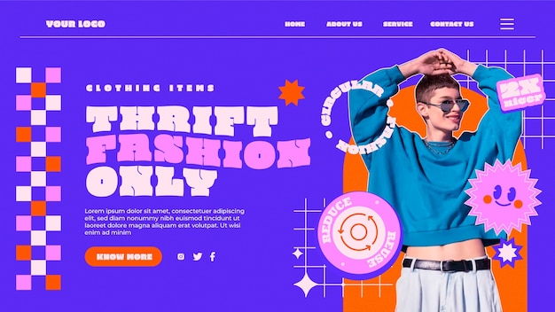 Landing page template for second-hand fashion store