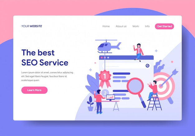 Landing page template of SEO Service Design