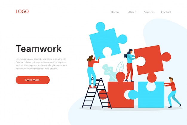 Landing page template of teamwork