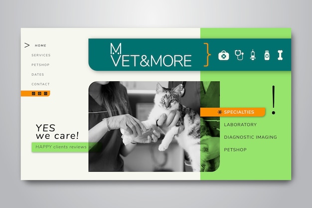 Landing page template for veterinary business