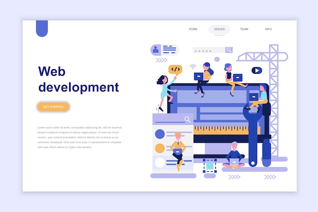 Landing page template of web development