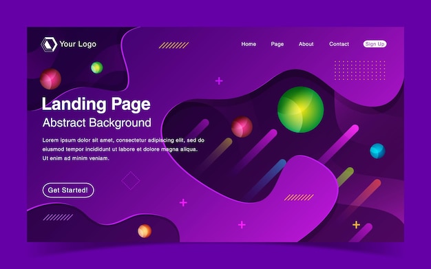 Landing Page Template WIth Abstract Background