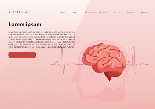 landing page template with a brain