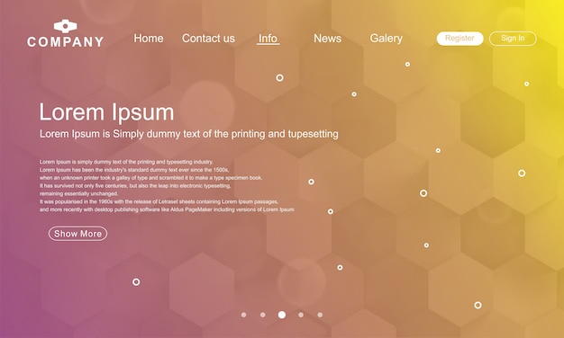 landing page template with gradient colorful abstract geometric background