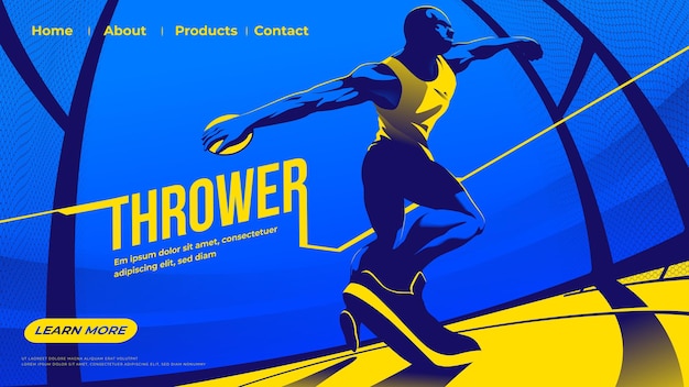 landing page of the throwing the discus sport feature the male athlete is concentrating the throwing