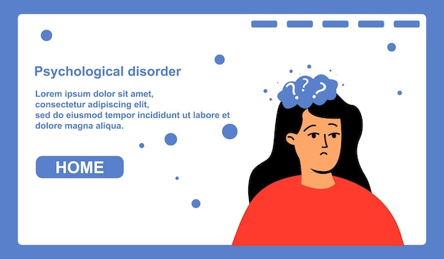 Landing page on the topic of depression Mental health problems