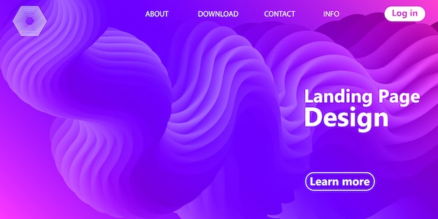 Landing page web design with abstract design