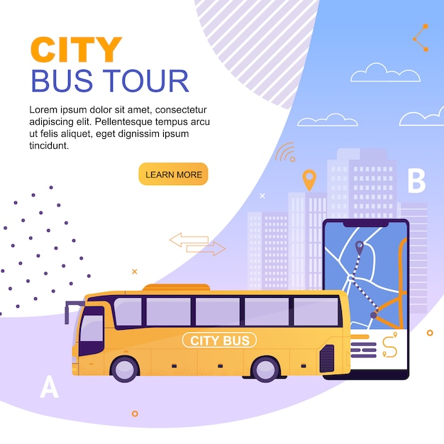 Landing page web template City Bus Tour