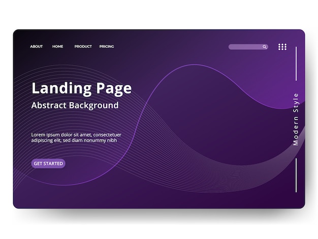 Landing page or web template in modern abstract design