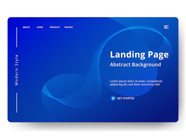 Landing page or web template in modern abstract design