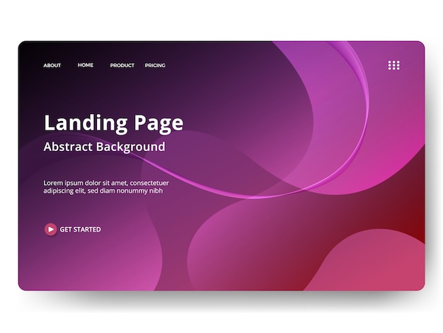 Landing page or web template in modern abstract design