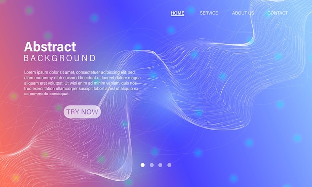 landing page with colorful abstract background