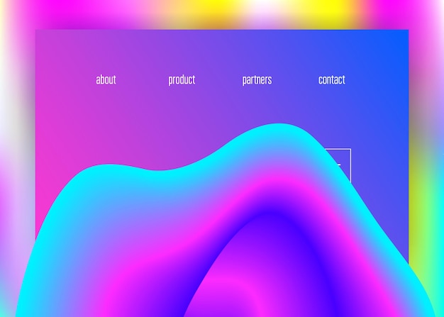 Landing page with liquid dynamic elements and fluid shapes