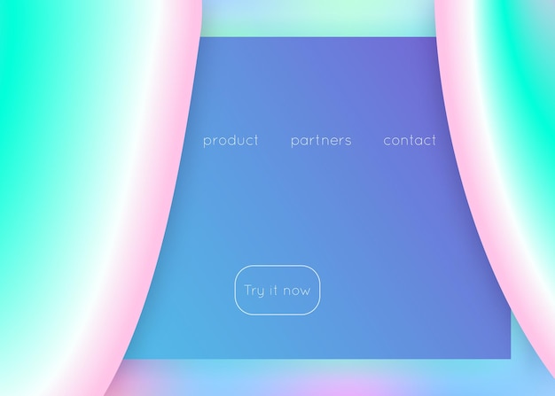 Landing page with liquid dynamic elements and fluid shapes