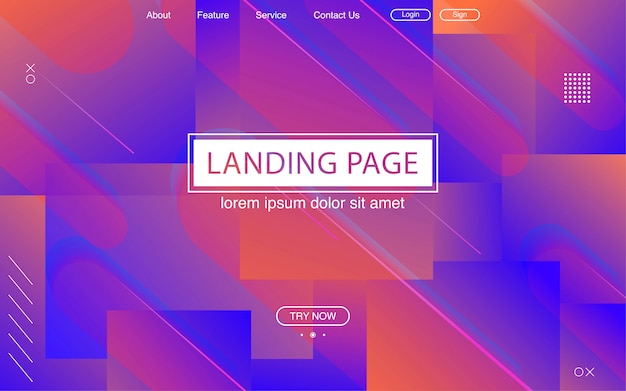 Landing page with purple gradient