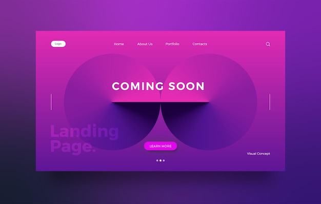 Landing page with simple shape