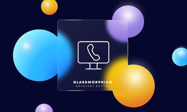 Landline phone line icon Contact us means of communication consultation talk conversation call centre hotline Business concept Glassmorphism style Vector line icon for Business