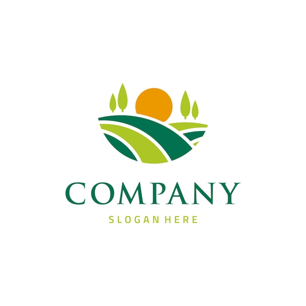 Landmark Logo Farm Logo design vector illustration