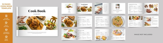 Landscape Cookbook Layout Template Simple style modern design Recipe Book Layout