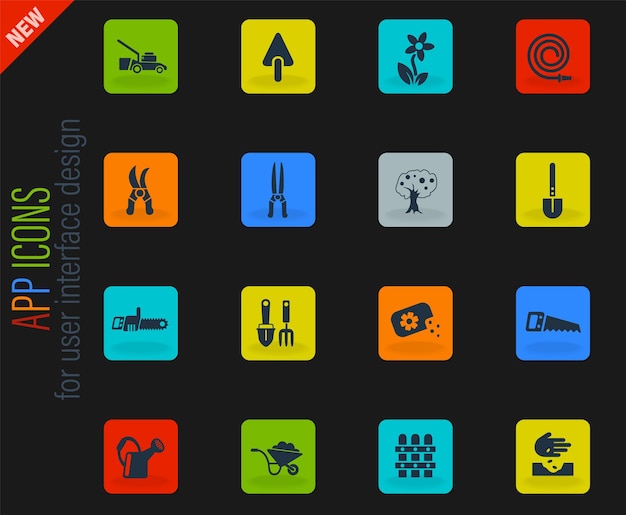 Landscape design icon set