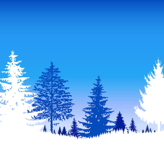 Vector landscape eco banner winter