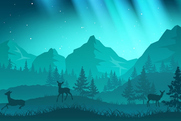 landscape illustration flat design