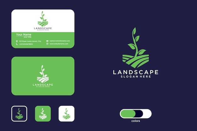 landscape logo design and business card