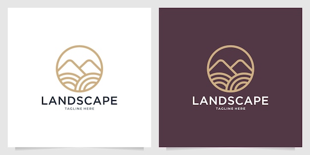 Landscape mountain logo design