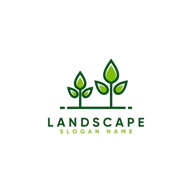 Landscape nature simple logo design