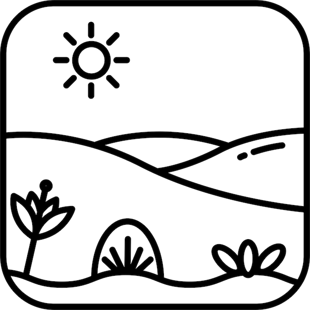 landscape outline vector illustration