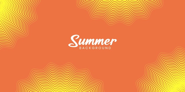 Landscape Summer background with wavy line Vector illustration