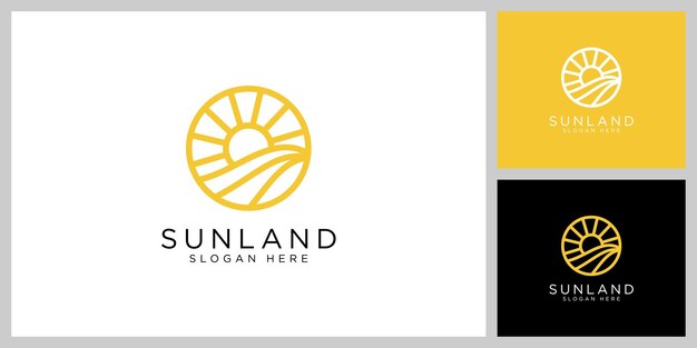 Landscape sun logo vector design