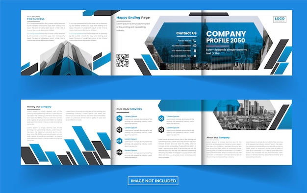 Landscape trifold business brochure design template