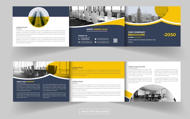 Landscape trifold business brochure design template