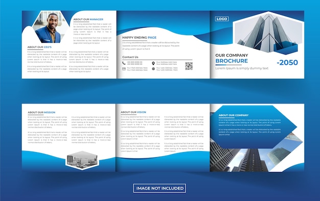 Landscape trifold business brochure design template