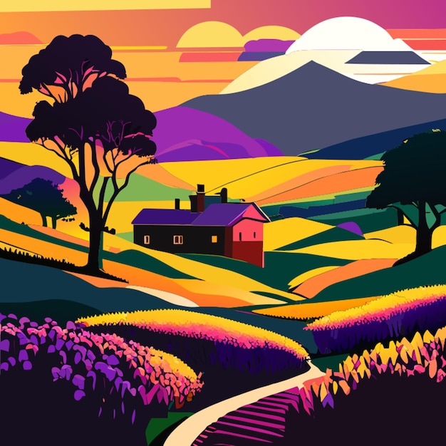 landscape vector illustration